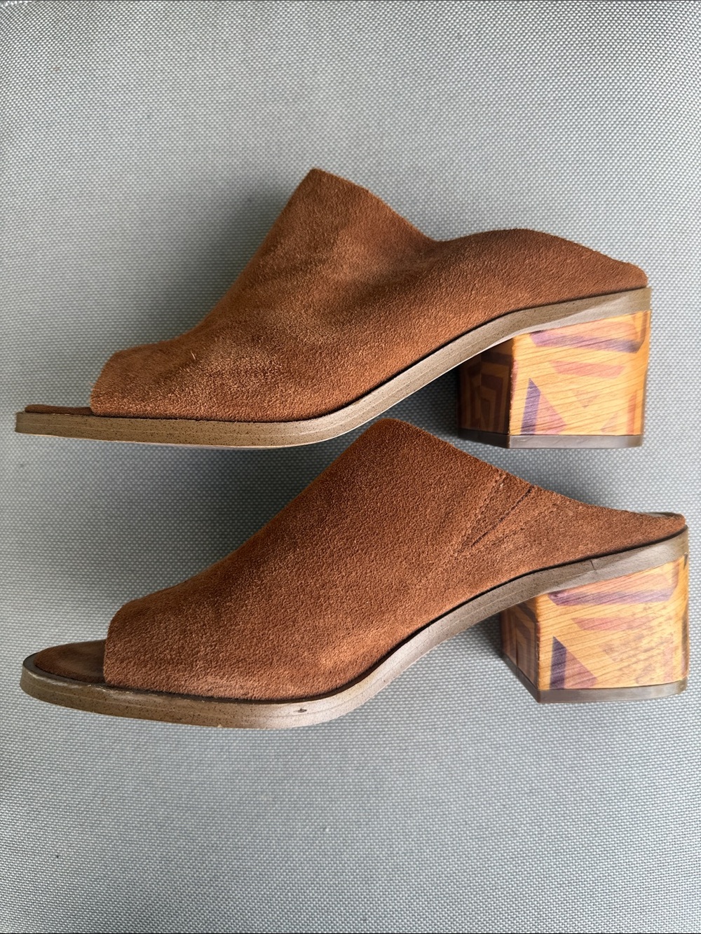 Sole Society Brown Suede Open-Toe Block Heel Mules - Picture 4 of 9